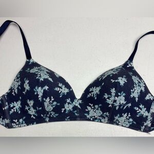 NWT LS NAVY/FLORAL Wireless, 36C *P1081